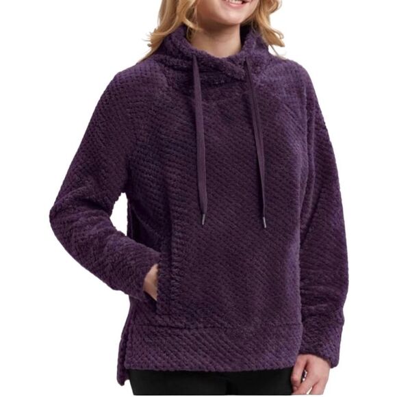 Members mark women’s purple textured plush pullover cowl neck top sz S & L - Picture 1 of 6